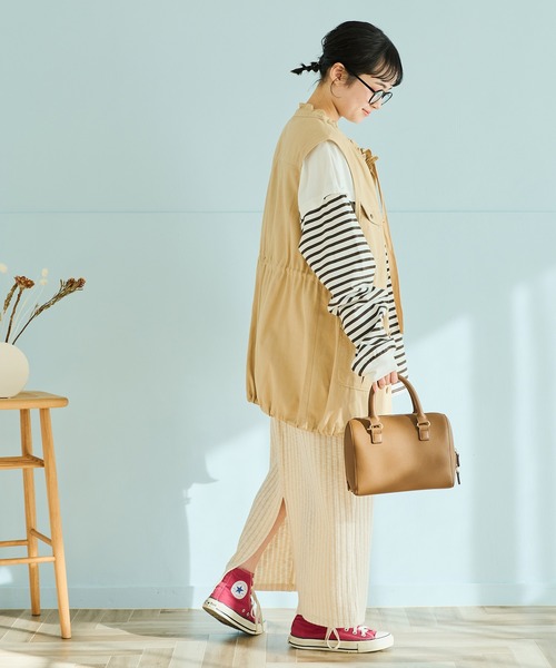 Crisp(クリスプ)の「ナローカットスカート(スカート・レディース・オレンジ/アイボリー・FREE)」の7枚目の写真