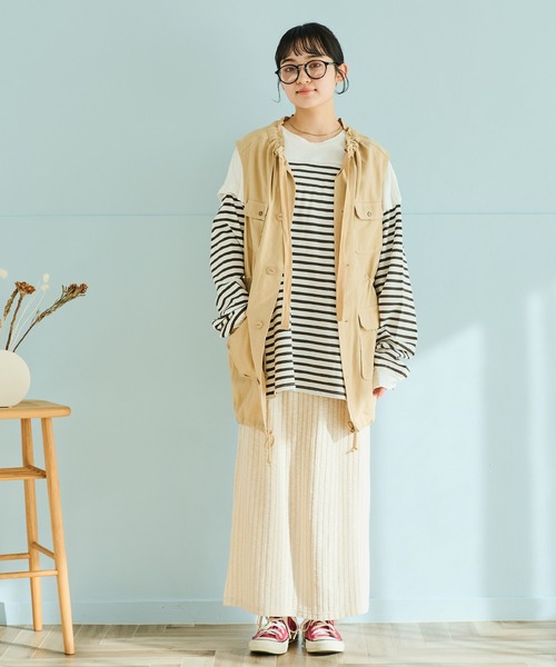 Crisp(クリスプ)の「ナローカットスカート(スカート・レディース・オレンジ/アイボリー・FREE)」の8枚目の写真