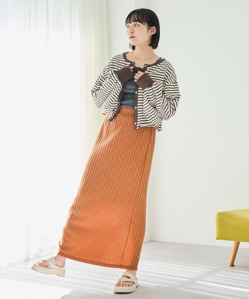 Crisp(クリスプ)の「ナローカットスカート(スカート・レディース・オレンジ/アイボリー・FREE)」の13枚目の写真