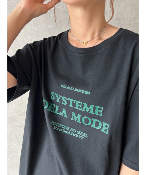 owndaily(オンデイリー)の「フロントロゴオーバーザイズTシャツ(Tシャツ/カットソー・レディース・ブラック/ホワイト・FREE)」の9枚目の写真