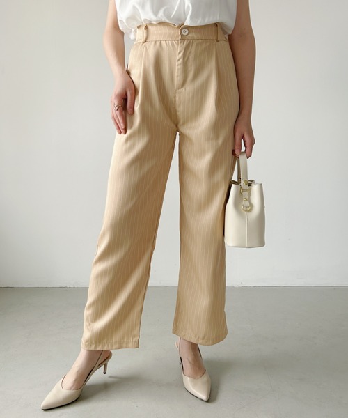 ストライプスラックスストレートパンツ（スラックス）｜H.Warren