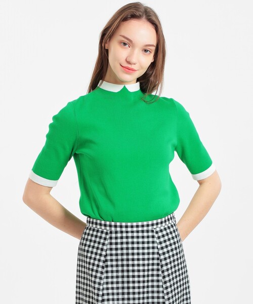 MACKINTOSH PHILOSOPHY(マッキントッシュ フィロソフィー)の「Cleric Collar Knit プルオーバー(ニット/セーター・レディース・ダークネイビー/ブラック/グレー系その他/グリーン系その他4・38)」の4枚目の写真