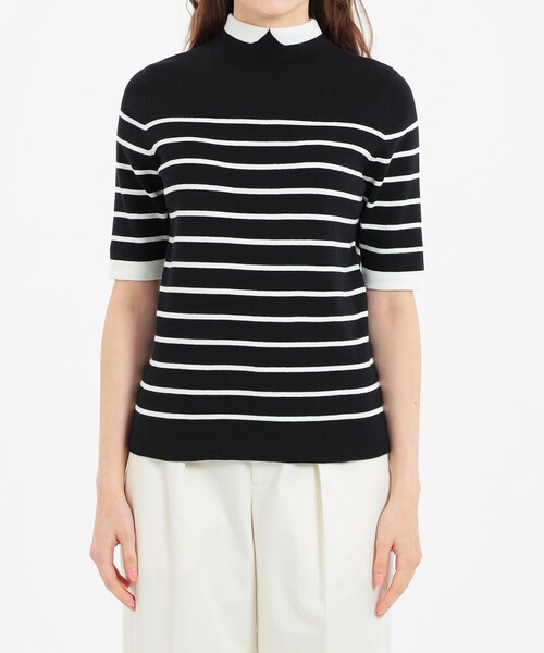 MACKINTOSH PHILOSOPHY(マッキントッシュ フィロソフィー)の「Cleric Collar Knit プルオーバー(ニット/セーター・レディース・ダークネイビー/ブラック/グレー系その他/グリーン系その他4・38)」の10枚目の写真