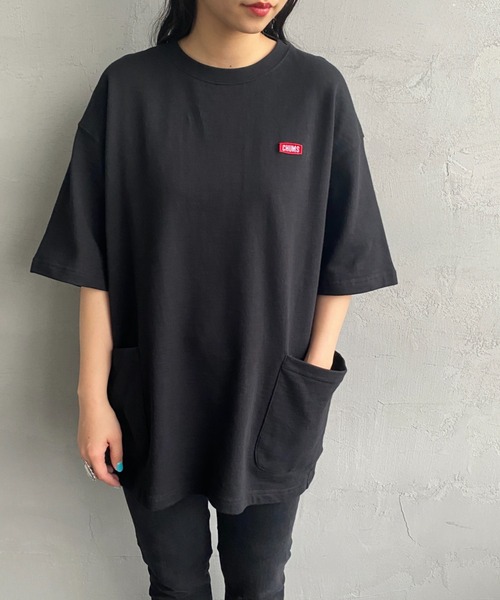 CHUMS（チャムス）の「[CHUMS/チャムス] キーストーン サイドポケットスウェットTシャツ（スウェット・レディース・ブラック/グレー・L/XL/M）」の16枚目の写真