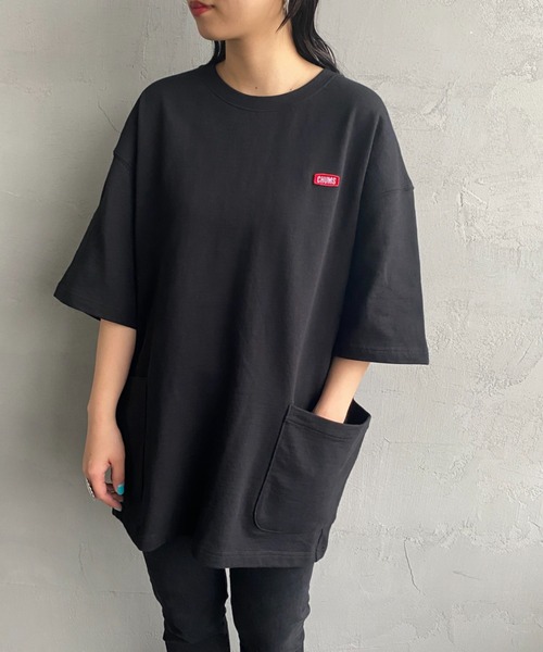 CHUMS（チャムス）の「[CHUMS/チャムス] キーストーン サイドポケットスウェットTシャツ（スウェット・レディース・ブラック/グレー・L/XL/M）」の5枚目の写真