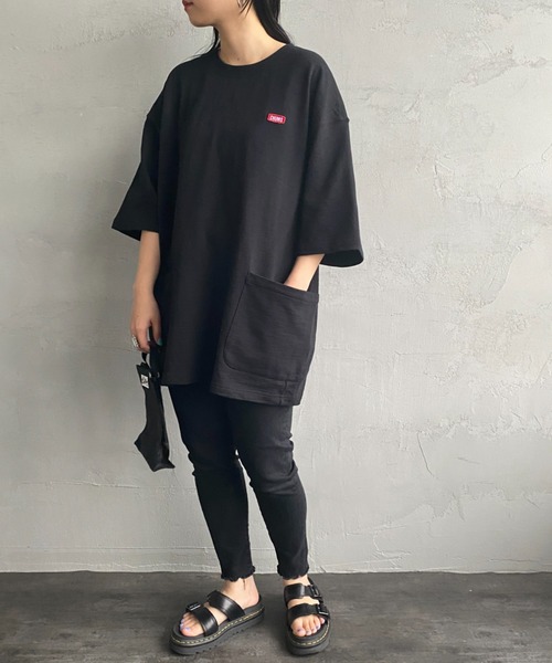 CHUMS（チャムス）の「[CHUMS/チャムス] キーストーン サイドポケットスウェットTシャツ（スウェット・レディース・ブラック/グレー・L/XL/M）」の8枚目の写真