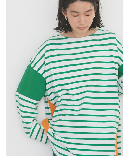 AMERICAN HOLIC（アメリカンホリック）の「切替ボーダーカットチュニック（チュニック・レディース・ブルー系その他2/グリーン系その他/ブルー系その他/ブラック系その他4・L/M）」の20枚目の写真