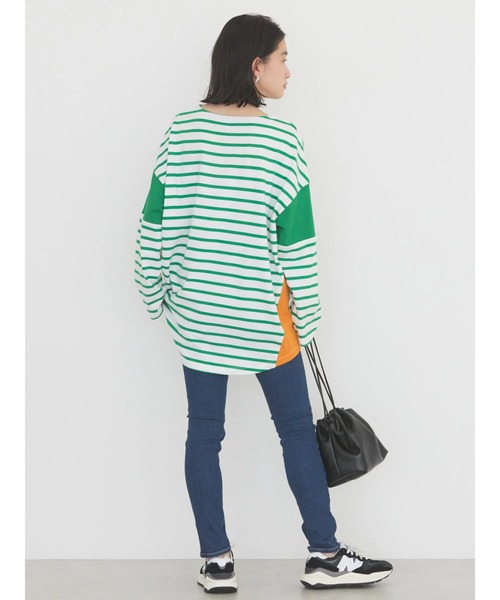 AMERICAN HOLIC（アメリカンホリック）の「切替ボーダーカットチュニック（チュニック・レディース・ブルー系その他2/グリーン系その他/ブルー系その他/ブラック系その他4・L/M）」の12枚目の写真