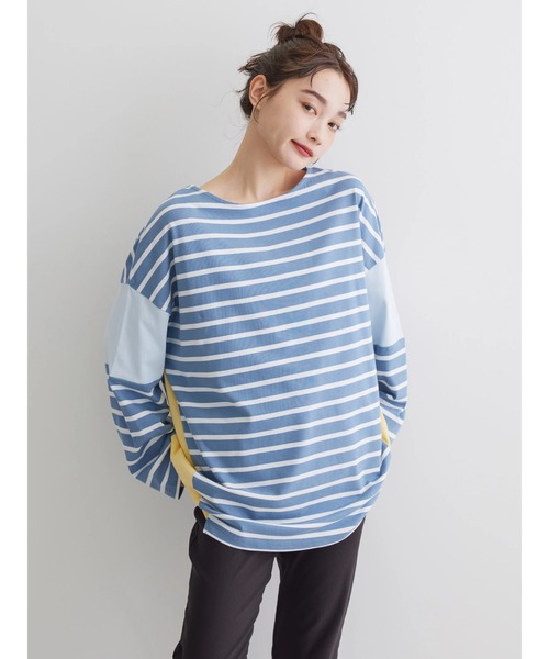 AMERICAN HOLIC（アメリカンホリック）の「切替ボーダーカットチュニック（チュニック・レディース・ブルー系その他2/グリーン系その他/ブルー系その他/ブラック系その他4・L/M）」の21枚目の写真