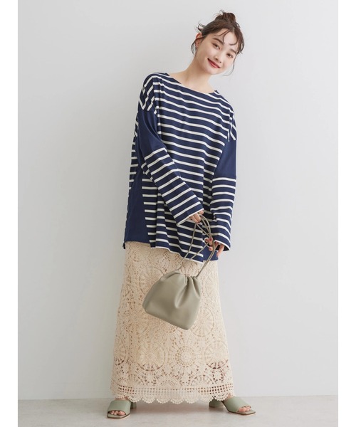 AMERICAN HOLIC（アメリカンホリック）の「切替ボーダーカットチュニック（チュニック・レディース・ブルー系その他2/グリーン系その他/ブルー系その他/ブラック系その他4・L/M）」の10枚目の写真