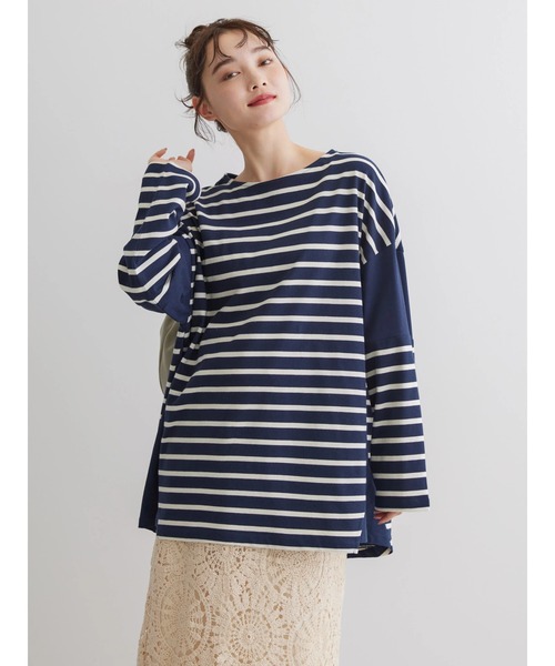 AMERICAN HOLIC（アメリカンホリック）の「切替ボーダーカットチュニック（チュニック・レディース・ブルー系その他2/グリーン系その他/ブルー系その他/ブラック系その他4・L/M）」の19枚目の写真