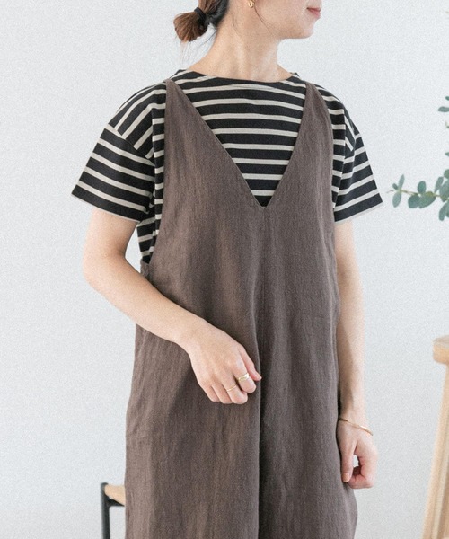 FORK&SPOON（フォークアンドスプーン）の「FORK&SPOON　ボートネックボーダーショートスリーブ（Tシャツ/カットソー・レディース・イエロー系その他/ブラック系その他/ベージュ系その他/ブルー系その他・1）」の18枚目の写真