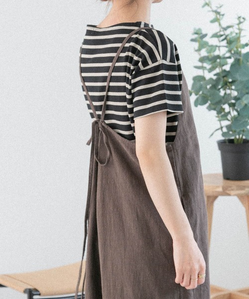 FORK&SPOON（フォークアンドスプーン）の「FORK&SPOON　ボートネックボーダーショートスリーブ（Tシャツ/カットソー・レディース・イエロー系その他/ブラック系その他/ベージュ系その他/ブルー系その他・1）」の19枚目の写真