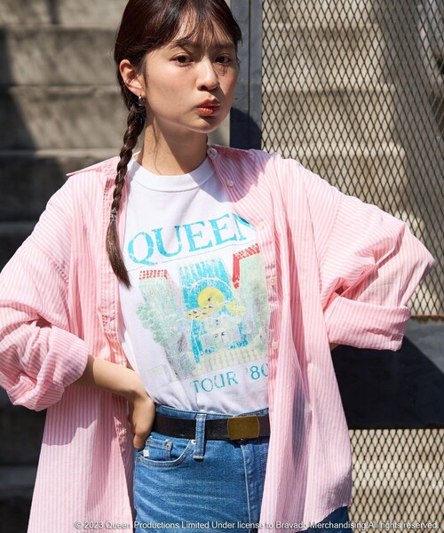FREAK'S STORE（フリークスストア）の「QUEEN TOUR 80's 半袖Tシャツ/クイーンツアーTシャツ（Tシャツ/カットソー・レディース・オフホワイト/ブラック・ﾌﾘ-）」の12枚目の写真