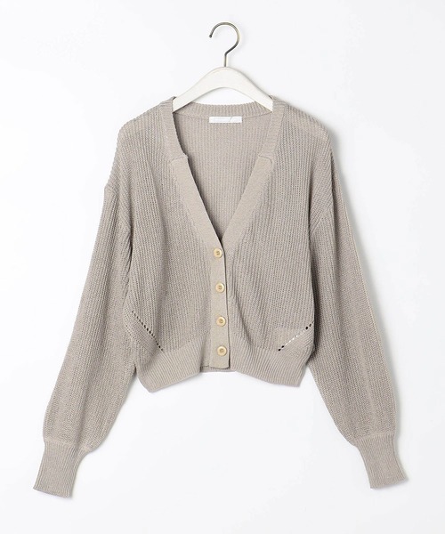 NICOLE white（ニコルホワイト）の「片畦Ｖネックショートカーディガン（カーディガン/ボレロ・レディース・オレンジ/グレー/オフホワイト/ネイビー・FREE）」の6枚目の写真