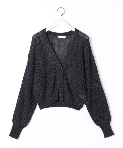 NICOLE white（ニコルホワイト）の「片畦Ｖネックショートカーディガン（カーディガン/ボレロ・レディース・オレンジ/グレー/オフホワイト/ネイビー・FREE）」の8枚目の写真