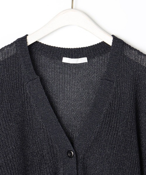 NICOLE white（ニコルホワイト）の「片畦Ｖネックショートカーディガン（カーディガン/ボレロ・レディース・オレンジ/グレー/オフホワイト/ネイビー・FREE）」の10枚目の写真