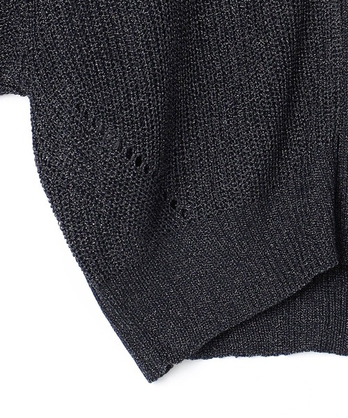 NICOLE white（ニコルホワイト）の「片畦Ｖネックショートカーディガン（カーディガン/ボレロ・レディース・オレンジ/グレー/オフホワイト/ネイビー・FREE）」の12枚目の写真