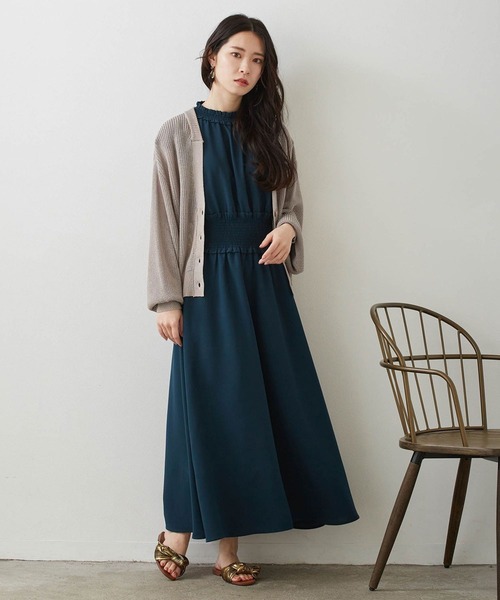 NICOLE white（ニコルホワイト）の「片畦Ｖネックショートカーディガン（カーディガン/ボレロ・レディース・オレンジ/グレー/オフホワイト/ネイビー・FREE）」の19枚目の写真