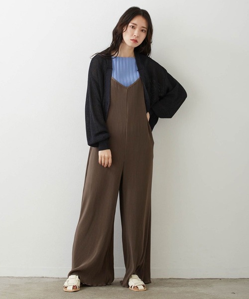 NICOLE white（ニコルホワイト）の「片畦Ｖネックショートカーディガン（カーディガン/ボレロ・レディース・オレンジ/グレー/オフホワイト/ネイビー・FREE）」の21枚目の写真