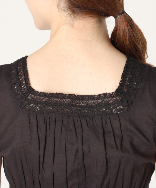 Charles Chaton（シャルルシャトン）の「cotton square blouse コットンスクエアブラウス（シャツ/ブラウス・レディース・ブラック/サックスブルー・FREE）」の12枚目の写真