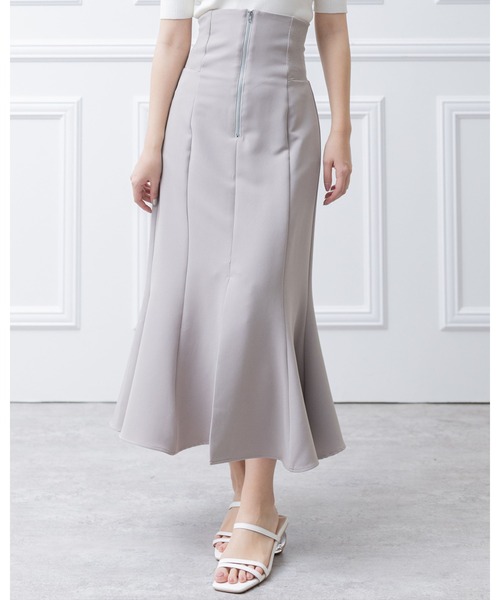 clear（クリア）の「ウエストリブスリット入りマーメイドスカート[低身長用サイズ有 細見え 骨格ウェーブ]≪2025SS新作≫（スカート・レディース・グレイッシュベージュ/ブラック/ピンク/ブラウン/アイボリー/ライトピンク/ブルーグレー・F/XS）」の6枚目の写真