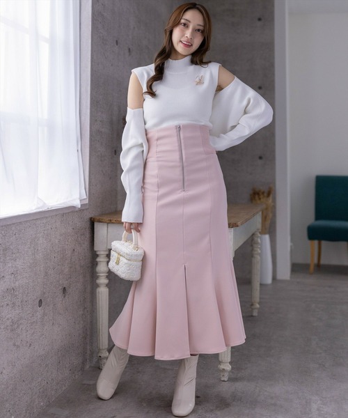 clear（クリア）の「ウエストリブスリット入りマーメイドスカート[低身長用サイズ有 細見え 骨格ウェーブ]≪2025SS新作≫（スカート・レディース・グレイッシュベージュ/ブラック/ピンク/ブラウン/アイボリー/ライトピンク/ブルーグレー・F/XS）」の20枚目の写真