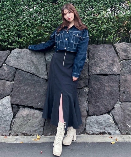 clear（クリア）の「ウエストリブスリット入りマーメイドスカート[低身長用サイズ有 細見え 骨格ウェーブ]≪2025SS新作≫（スカート・レディース・グレイッシュベージュ/ブラック/ピンク/ブラウン/アイボリー/ライトピンク/ブルーグレー・F/XS）」の22枚目の写真