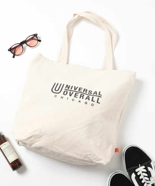 UNIVERSAL OVERALL(ユニバーサルオーバーオール)の「【UNIVERSAL OVERALL】スーベニアコットンコットントートバッグ UVO-087(トートバッグ・メンズ・ブラック/ホワイト・FREE)」の12枚目の写真
