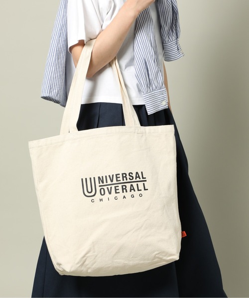 UNIVERSAL OVERALL(ユニバーサルオーバーオール)の「【UNIVERSAL OVERALL】スーベニアコットンコットントートバッグ UVO-087(トートバッグ・メンズ・ブラック/ホワイト・FREE)」の7枚目の写真