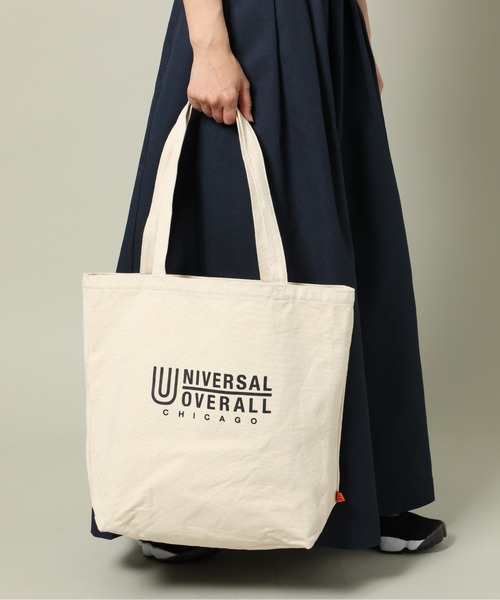 UNIVERSAL OVERALL(ユニバーサルオーバーオール)の「【UNIVERSAL OVERALL】スーベニアコットンコットントートバッグ UVO-087(トートバッグ・メンズ・ブラック/ホワイト・FREE)」の8枚目の写真