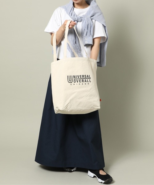 UNIVERSAL OVERALL(ユニバーサルオーバーオール)の「【UNIVERSAL OVERALL】スーベニアコットンコットントートバッグ UVO-087(トートバッグ・メンズ・ブラック/ホワイト・FREE)」の10枚目の写真