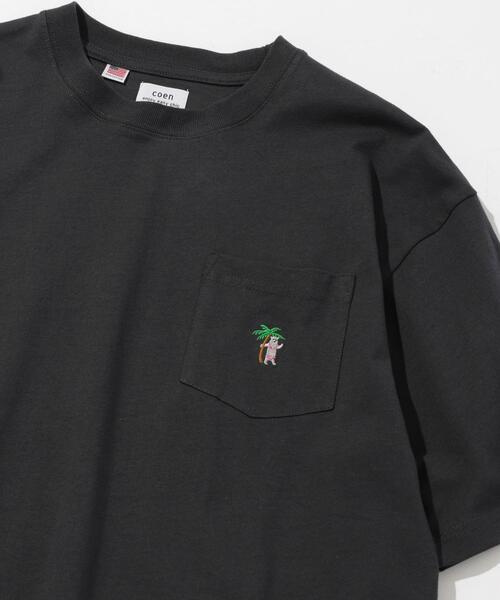 coen（コーエン）の「サマーベアワンポイント刺繍Tシャツ（WEB限定カラー）（Tシャツ/カットソー・メンズ・ホワイト/ブラック/ネイビー/オフホワイト/ライム/ライラック・S/M/L/XL）」の4枚目の写真