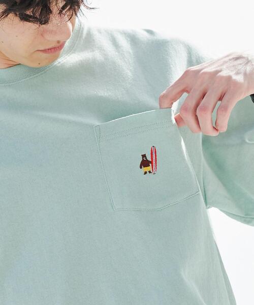 coen（コーエン）の「サマーベアワンポイント刺繍Tシャツ（WEB限定カラー）（Tシャツ/カットソー・メンズ・ホワイト/ブラック/ネイビー/オフホワイト/ライム/ライラック・S/M/L/XL）」の11枚目の写真