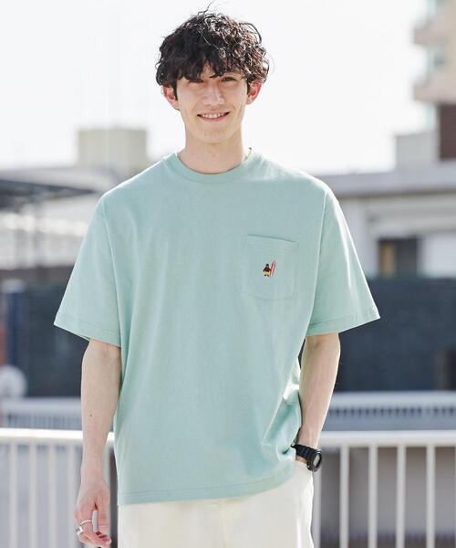 coen（コーエン）の「サマーベアワンポイント刺繍Tシャツ（WEB限定カラー）（Tシャツ/カットソー・メンズ・ホワイト/ブラック/ネイビー/オフホワイト/ライム/ライラック・S/M/L/XL）」の12枚目の写真