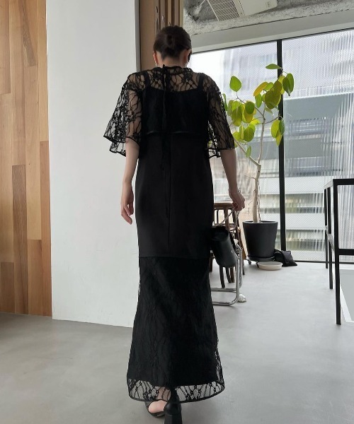 WILLFULLY（ウィルフリー）の「tulle lace panel switching camisole