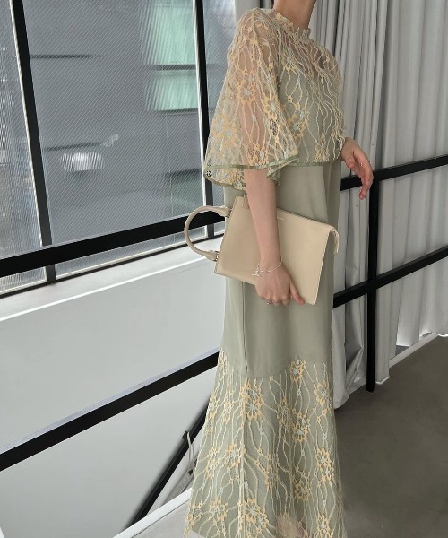 WILLFULLY（ウィルフリー）の「tulle lace panel switching camisole