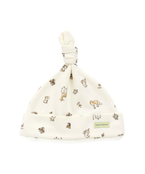 MAKE YOUR DAY（メイクユアデイ）の「やさしい3柄ビーニー（その他ベビー用品・キッズ・ブラウン/オレンジ/ネイビー・FREE）」の2枚目の写真