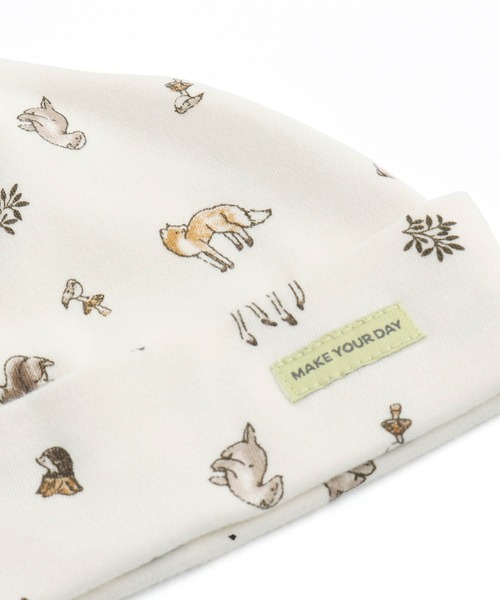 MAKE YOUR DAY（メイクユアデイ）の「やさしい3柄ビーニー（その他ベビー用品・キッズ・ブラウン/オレンジ/ネイビー・FREE）」の7枚目の写真