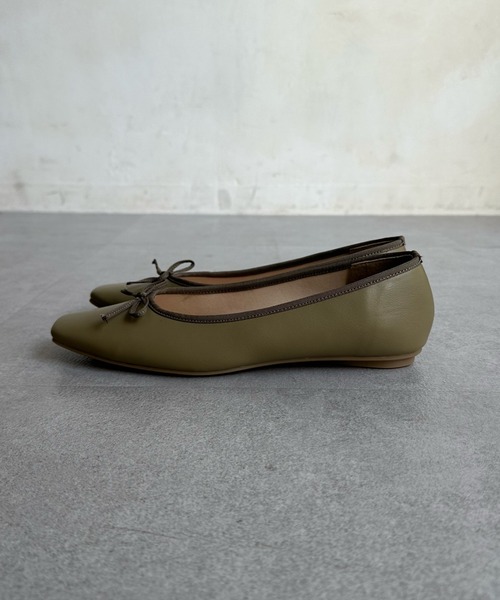 DouDou（ドゥドゥ）の「晴雨兼用スクエアソフトバレエ（バレエシューズ・レディース・ブラック/カーキ・23.5cm/24cm/24.5cm）」の3枚目の写真