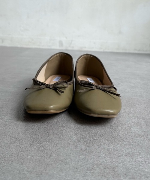 DouDou（ドゥドゥ）の「晴雨兼用スクエアソフトバレエ（バレエシューズ・レディース・ブラック/カーキ・23.5cm/24cm/24.5cm）」の12枚目の写真