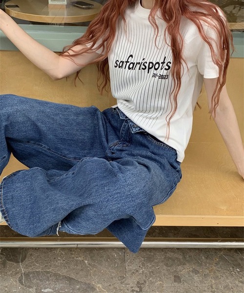 LYEON（リヨン）の「バックナンバーロゴTシャツ（Tシャツ/カットソー・レディース・グレー/ホワイト・FREE）」の13枚目の写真
