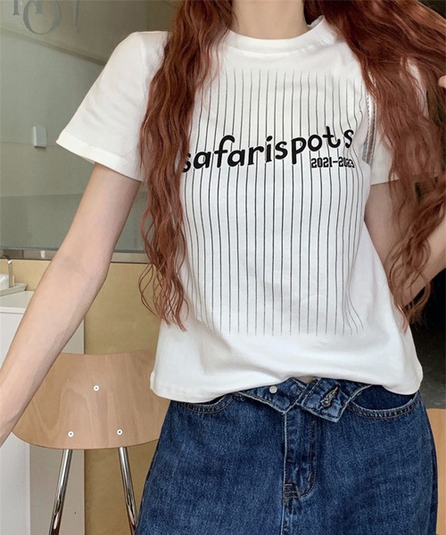 LYEON（リヨン）の「バックナンバーロゴTシャツ（Tシャツ/カットソー・レディース・グレー/ホワイト・FREE）」の14枚目の写真