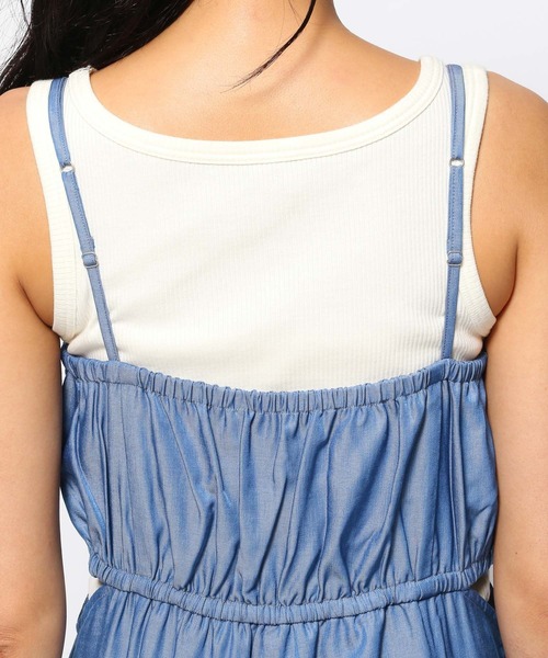 FOREVER 21（フォーエバー トゥエンティーワン）の「【2023AW】シャンブレーオールインワン（つなぎ/オールインワン・レディース・ブラック/ブルー・SMALL/MEDIUM）」の8枚目の写真