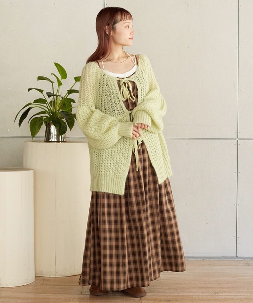 w closet（ダブルクローゼット）の「【前後2WAY】モヘア混カーディガン（ニット/セーター・レディース・オフホワイト/サックスブルー系/イエロー・FREE）」の18枚目の写真