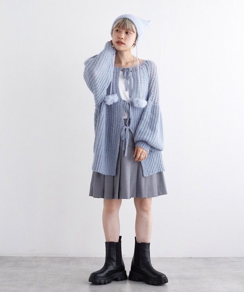 w closet（ダブルクローゼット）の「【前後2WAY】モヘア混カーディガン（ニット/セーター・レディース・オフホワイト/サックスブルー系/イエロー・FREE）」の8枚目の写真