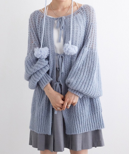 w closet（ダブルクローゼット）の「【前後2WAY】モヘア混カーディガン（ニット/セーター・レディース・オフホワイト/サックスブルー系/イエロー・FREE）」の9枚目の写真