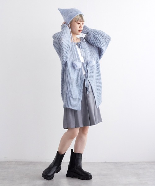 w closet（ダブルクローゼット）の「【前後2WAY】モヘア混カーディガン（ニット/セーター・レディース・オフホワイト/サックスブルー系/イエロー・FREE）」の12枚目の写真