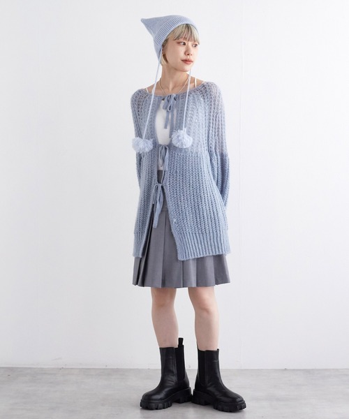 w closet（ダブルクローゼット）の「【前後2WAY】モヘア混カーディガン（ニット/セーター・レディース・オフホワイト/サックスブルー系/イエロー・FREE）」の17枚目の写真