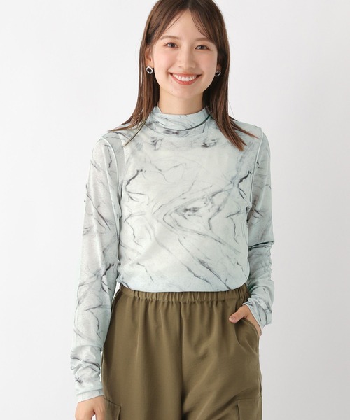LEPSIM(レプシィム)の「ニュアンス柄シアープルオーバー 971939(Tシャツ/カットソー・レディース・グレー/ベージュ/アイボリー・FREE)」の2枚目の写真